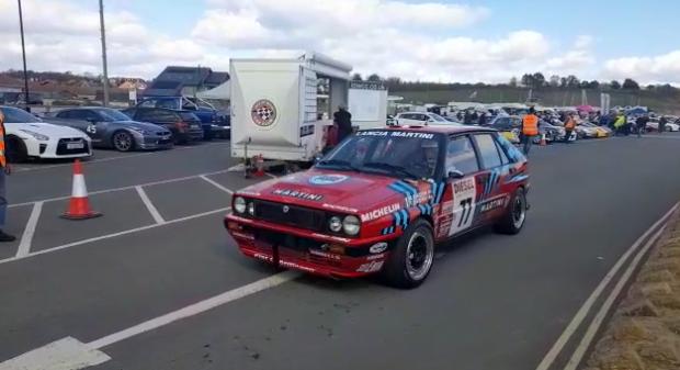 Isle of Wight County Press: World champion Miki Biasion driving out of Yaverland car park ready for his event.