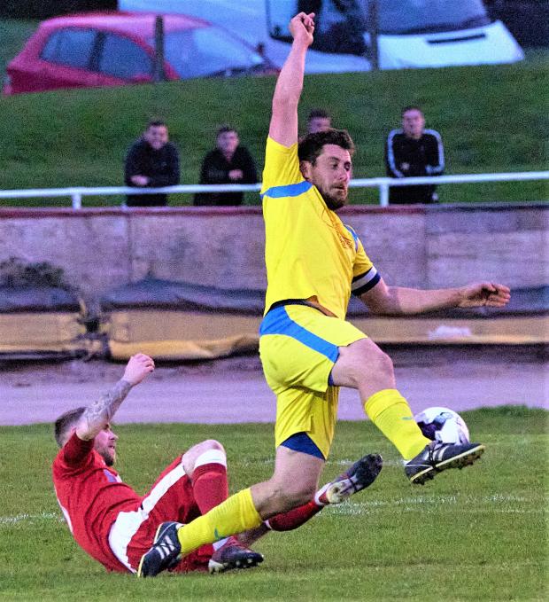 Isle of Wight County Press: Newport skipper Martin McDonough aims to lead his side to victory against Laverstock and Ford in the Wessex league Division 1 play-off final at Smallbrook. Photo: Barbara Close