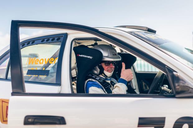 Isle of Wight County Press: Richard Weaver in his car, ready to take on the Sandown Sprint.  Photo: Rob Schaverien.