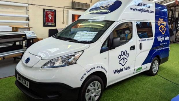 Isle of Wight County Press: Voltie, the Wight Vets' state-of-the-art electric van.