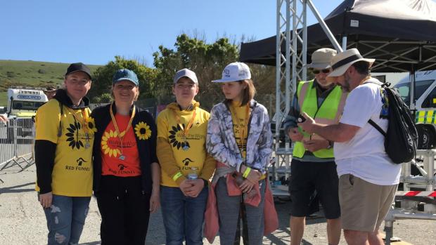 Isle of Wight County Press: Displaced Ukrainians with Chris Jarman during Walk the Wight.