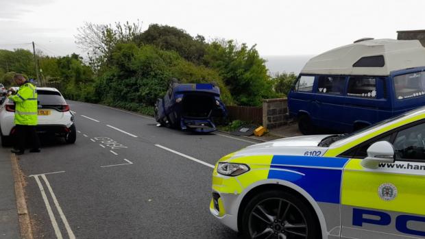 Isle of Wight County Press: Crash in Ventnor on Ocean View Road, Isle of Wight.