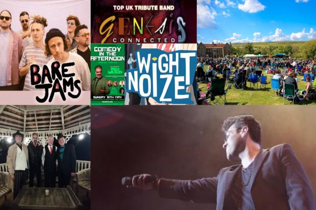 George Michael and Genesis tributes and festival band battle Wight Noize on the Isle of Wight this week.