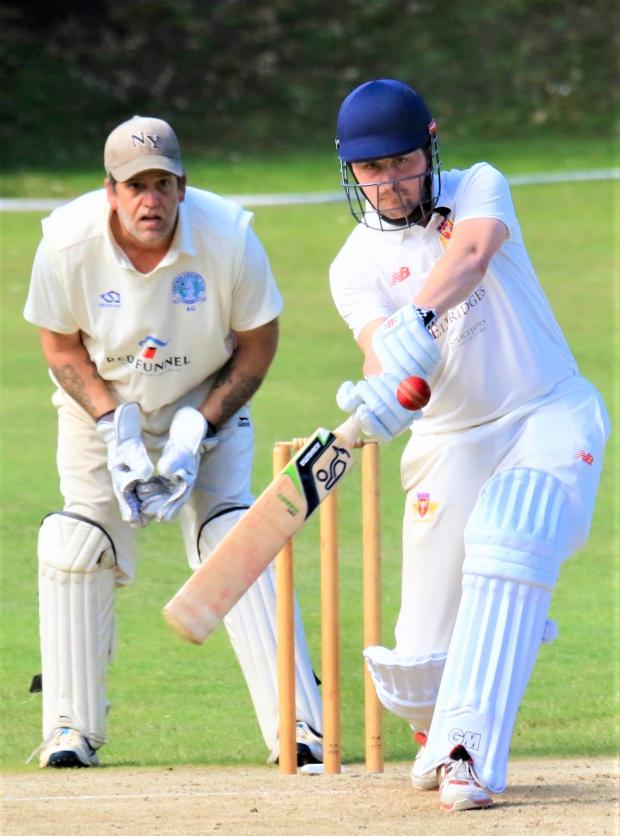 Isle of Wight County Press: Seb Egerton-read in action for Shanklin and Godshill. Photo: Dave Reynolds