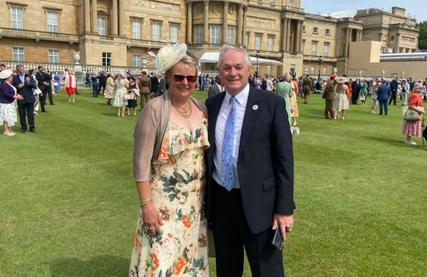 Isle of Wight County Press: Paul Brading and Sue Smith at the second garden party.