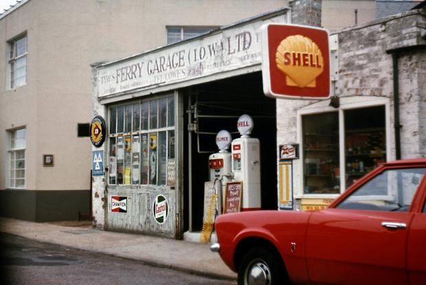 Isle of Wight County Press: Ferry Garage, Ferry Road, East Cowes, in about 1973. See the gallery to read more about petrol prices!