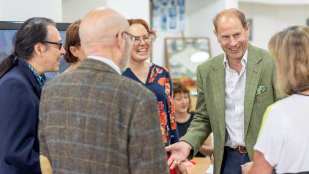 Isle of Wight County Press: The Earl of Wessex visiting Independent Arts. Picture by Julian Winslow.