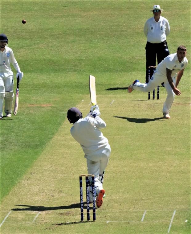 Isle of Wight County Press: Sri Lankan batsman Dineth Thimodya hits out.