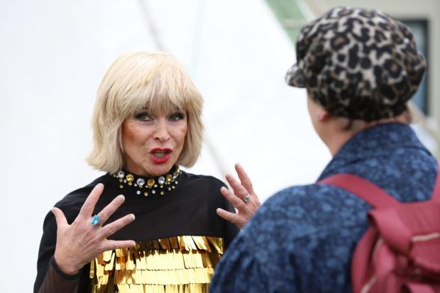Isle of Wight County Press: Toyah chatting backstage to County Press reporter Lori Little.
