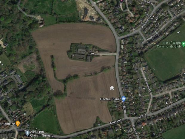 Isle of Wight County Press: The site on Baring Road, marked by the grey dot. Picture by Google Maps.