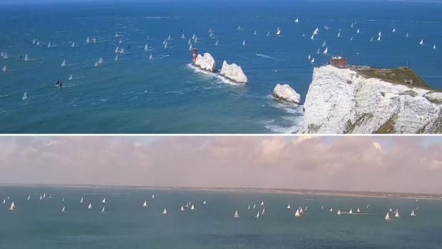 Isle of Wight County Press: From isleofwight.com webcams earlier in the race.