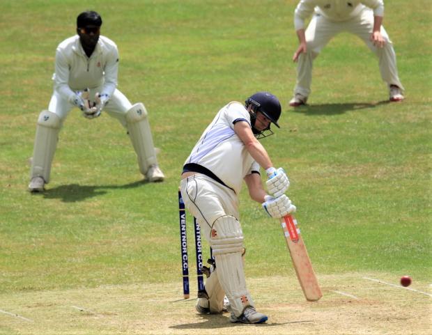 Isle of Wight County Press: Rob Snell on his way to a swashbuckling 60 for Ventnor.