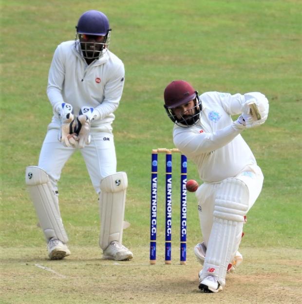 Isle of Wight County Press: Namish Verma hits out for Ventnor against Portsmouth at Steephill.