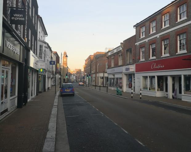 Isle of Wight County Press: Current parking bays on Newport High Street.