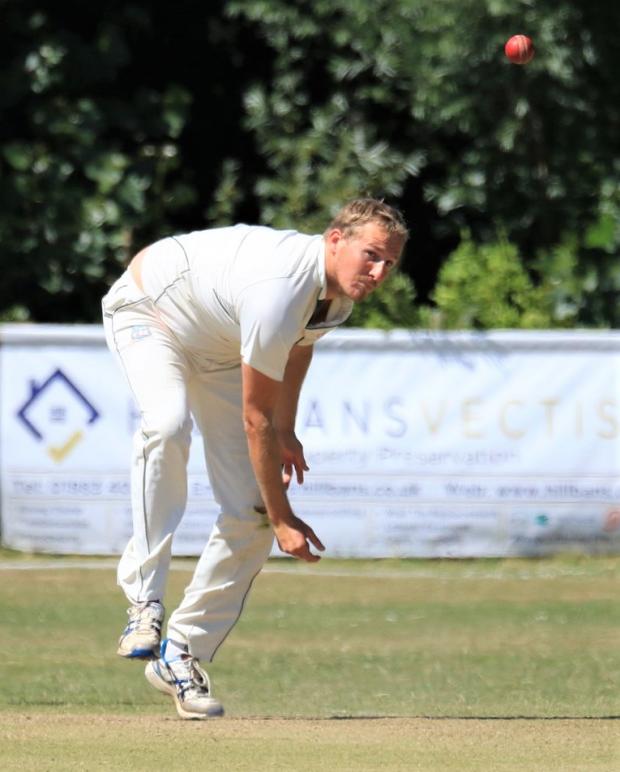 Isle of Wight County Press: Ben Gregory bowling for Ryde against Alton II.