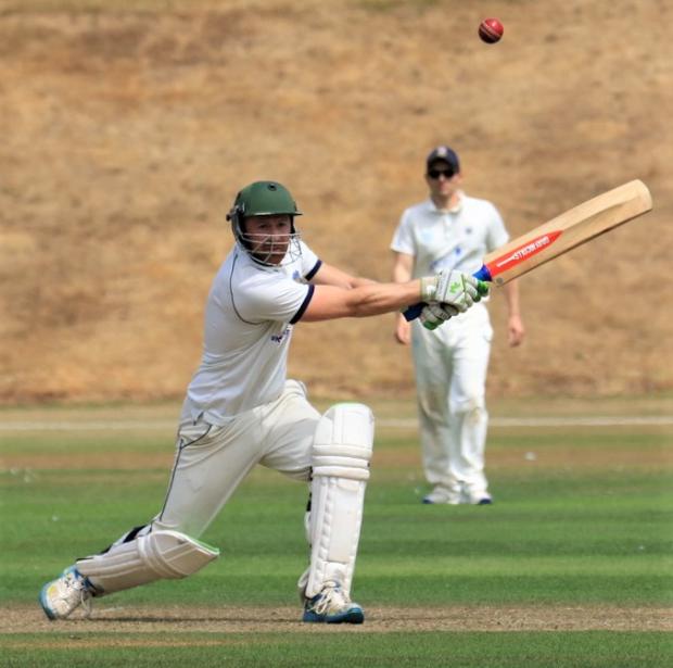 Isle of Wight County Press: Tom Dye hit an unbeaten century for Newport at Newclose on Saturday. Photo: Dave Reynolds