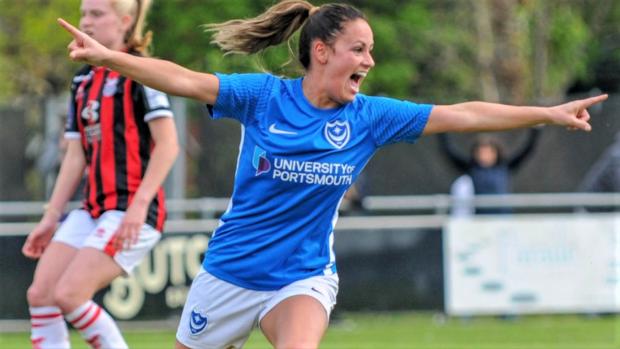 Isle of Wight County Press: Cherelle Khassal scoring for Pompey.