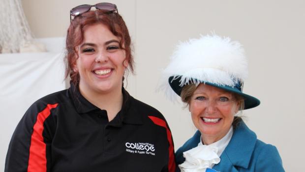 Isle of Wight County Press: High Sheriff Kay Marriott with public service student Blythe James at the Isle of Wight College.