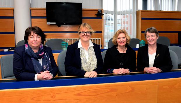 Isle of Wight County Press: Swearing in of a new Isle of Wight Magistrate in Newport. From left, Jacqueline Mead with Jacqueline Gazzard, Kay Marriott and Moira Dawson (West Hampshire).
