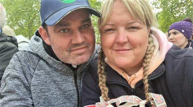 Isle of Wight County Press: Alysa and Richard Shirley. Shirley, from Shanklin, camped in The Mall, London, to be at the Queen's funeral procession.