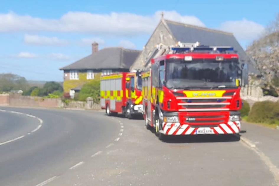 Isle of Wight emergency services attended a house fire near Godshill 