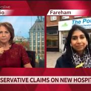 Suella Braverman said a new hospital would be built on the Isle of Wight.