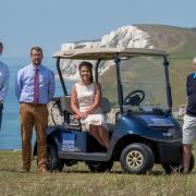 Spence Willard has sponsored Freshwater Bay Golf Course. Pictured from left are Duncan Willard,
Jason Siviter, Emma Bradley and David Lindsay. Pictures by THEARLE PHOTOGRAPHY