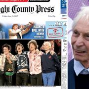 Front page: How the County Press reported the Rolling Stones' appearance at the Isle of Wight Festival in 2007.