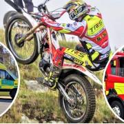A trial biker suffered a knee injury during the first day of the Wight Two-Day Trial at one of the venues, Knighton Sandpit, which saw three ambulance crews, three fire crews and the police attend. Motorcyclist photo: Vicki Taylor