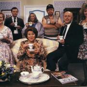 Geoffrey Hughes as Onslow in Keeping Up Appearances, in the back row with the scruffy cap. Pictures courtesy of John Hannam.