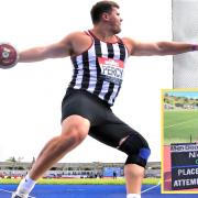 Isle of Wight discus ace Nick Percy dedicates record Scottish national throw in memory of Sandown coaching legend Ray Scovell.