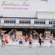 Popular Sandown Bay swimming challenge the Pier2Pier race attracted more than 120 competitors  after a three-year gap due to Covid.   Pictures courtesy of Mandy Meadows