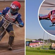 A rider at yesterday evening's (Thursday) British championship race was airlifted to hospital after a crash.