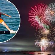 Seaview Regatta fireworks 2021 by Jayden Frankling Photography. Inset: Greasy Pole 2019, William De Laszio.