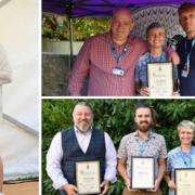Pictured are Jude, left, team leader of adults and interventions. Top, Tony Burkitt, volunteer and event coordinator, Jade, recovery worker, Mark Langford, homeless navigator. Bottom, High Sheriff awards.