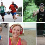 Some of the runners from the Isle of Wight taking part in today's London Marathon.
