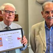 Last year's non-fiction and overall winner Kenneth Hicks with Hunter Davies