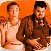 Dolly (Holly Downer) and Francis (Joe Plumb) in One Man, Two Guvnors.