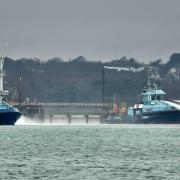 Vessels took part in a clean-up operation after oil leaked from pipework at Fawley refinery. Picture: Andy Amor