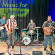 The Damian Paul Blues Band playing at Music for Ukraine.