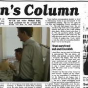 Palin's Column as it appeared in the County Press in 1994 and Michael Palin with Alan Marriott.