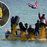 Easter bank holiday weekend duck races in Yarmouth and Shide