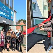 Pupils cut the ribbon to officially open the new look Bay CE School sports centre and give local councillors a guided tour of the facility.