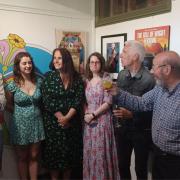At  Dimbola, from left, exhibition art director Dan Wavell, Elissa Blizzard of Dimbola, Jo Macaulay, exhibition creative director, Emmylou Morey Clark of Dimbola, IW Festival boss John Giddings, and Brian Hinton, Dimbola chair.