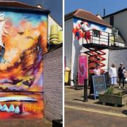 Jim Vision's mural in Cowes, created for Cowes Fringe.