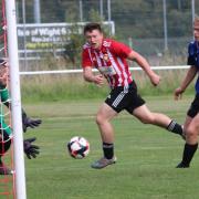 Jacob Reynolds comes close to opening the scoring vs Clanfield