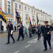 Last year's Remembrance Day parade in Ryde town centre .