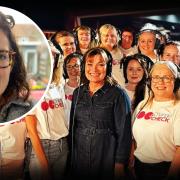 Left: Charlotte and the choir, with Lorraine Kelly.