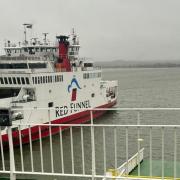 Isle of Wight ferry Red Osprey in Southampton, seen from Red Eagle