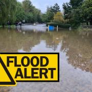 Flooding near Newport's Lukely Brook in October